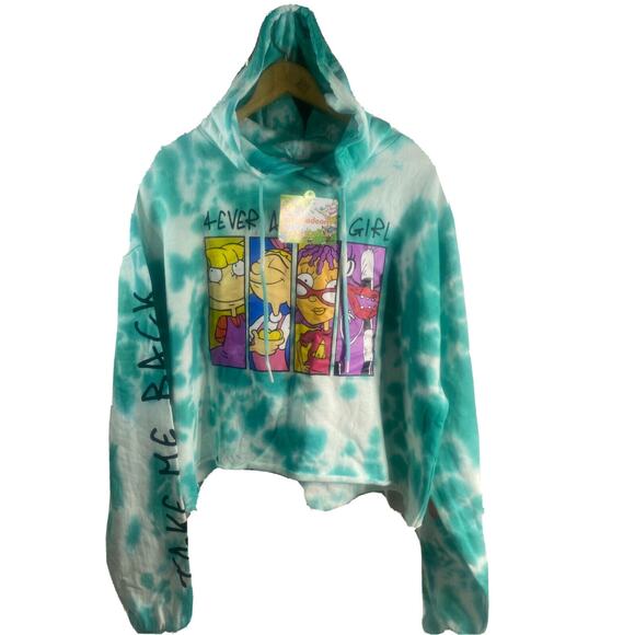 Nickelodeon 4ever A 90’s Girl Cropped Hoodie New Old Stock Juniors XL 54" Chest - Picture 1 of 12